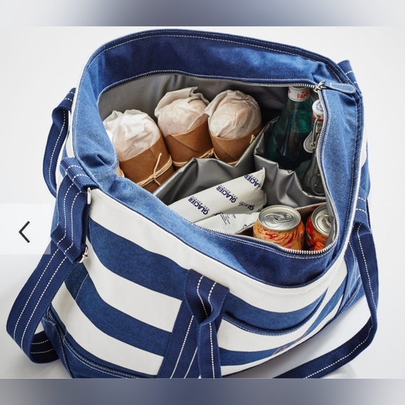 Pottery Barn Navy Rugby Stripe Cooler Tote - Picture 7 of 7